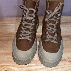 Size 42 Zara Lace Up Boots. (No Box) caramel color suede 9 Men